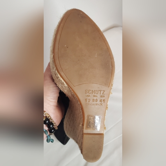 SCHUTZ - size 10- suede black braided spadrilke wedge heel- "Like new" - Picture 4 of 10